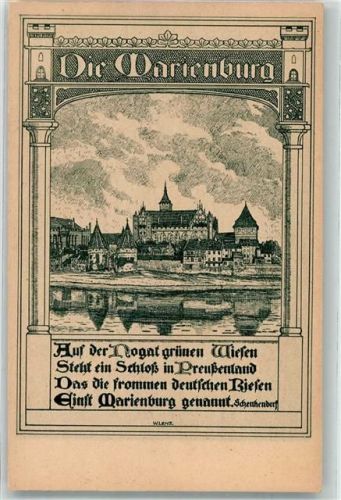 Marienburg Deutsche Burgen sign. W.Lenz Nr. 85