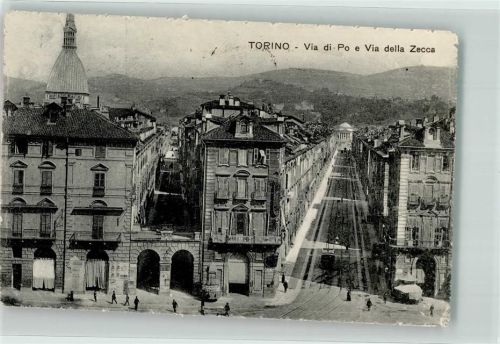 Torino 1920 Via di Po Straßenbahn