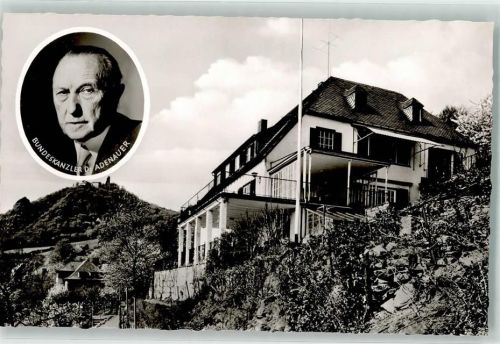 Rhöndorf Bundeskanzler Adenauer Adenauerhaus m. Blick a.d. Drachenfels