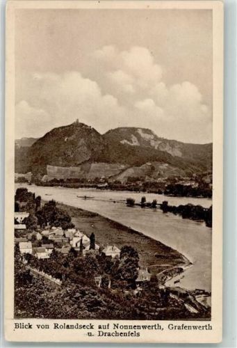 Rolandseck Blick von Rolandseck auf Nonnenwerth Grafenwerth u. Drachenfels