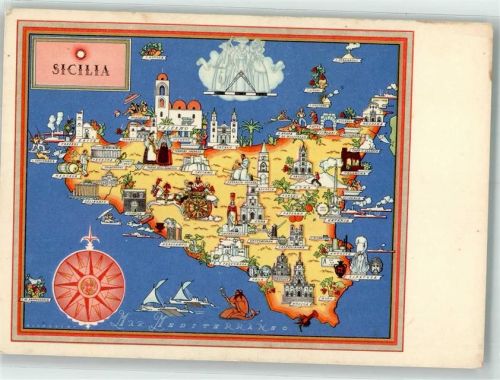 Palermo Landkarte Sizilien