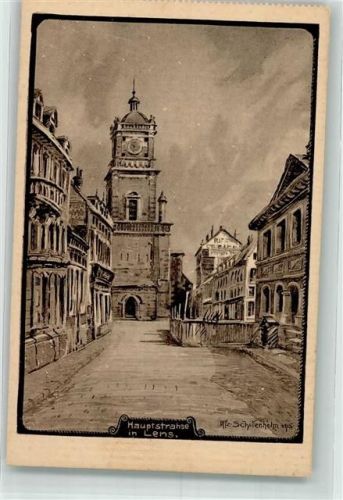 Lens 1915 Hauptstrasse sign. Schillenhelm