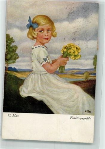 Mädchen mit Blumen Frühlingsgrüße Max, Corneille 1919