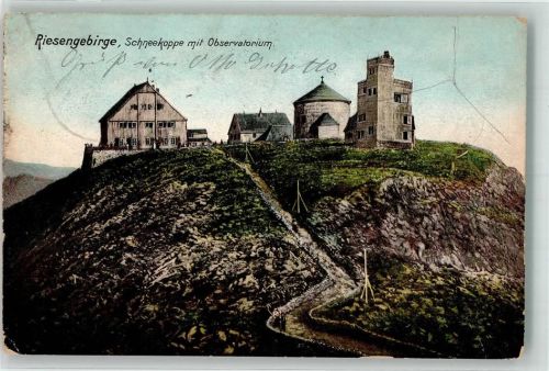 Schneekoppe 1906 Wetterstation Hotel Kapelle