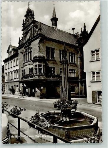 Meßkirch Brunnen mit Rathaus