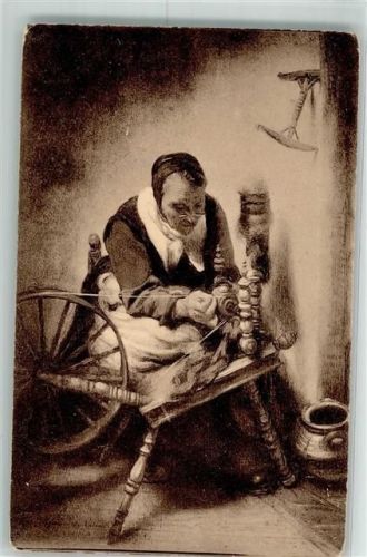 sign. Maes N. Spinnrad Frau