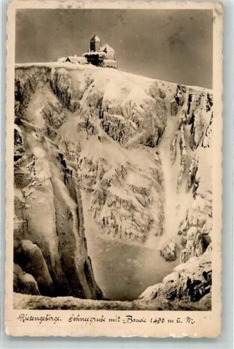 Schmiedeberg i Rsgb 1938 Schneegrubenbaude Winter