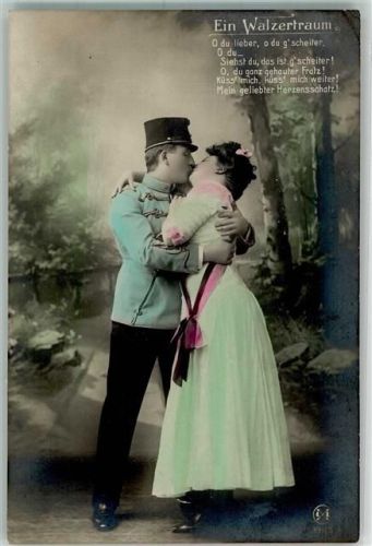 1908 WWirth Mizzi als Franzi Meister Karl als Leutnant Niki Ein Walzertraum