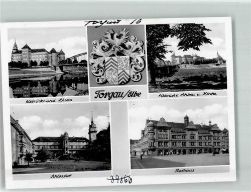 Torgau 1943 Schloss Kirche Rathaus Wappen Prüfstelle für Luftbilder FOTO KEINE AK