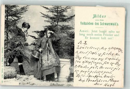 1901 Verlag Fuchs Nr. 235 Pfeife Tracht Regenschirm