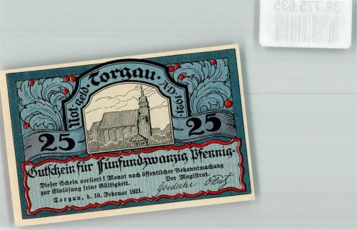 Torgau 1921 25 Pfennig Gutschein