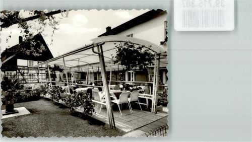 Hemer Gasthaus Terrasse Blumen Ort handschriftlich Foto Original aus Archiv eines Ansichtskartenverlags
