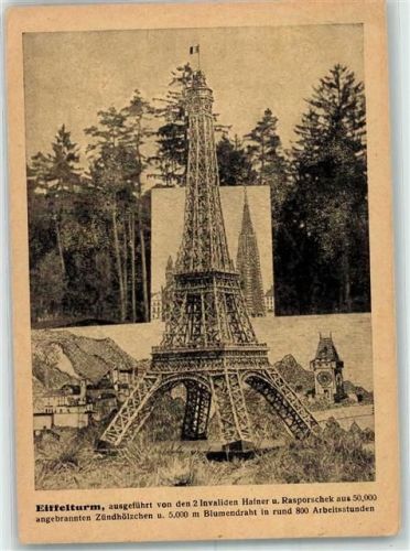 Paris Streichholzmodell des Eiffelturmes