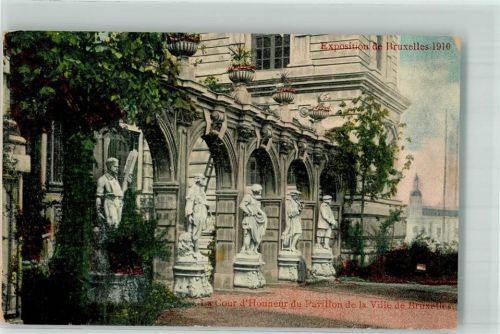 Brüssel 1910 Ausstellung 1910 Rathaus- Hof Denkmal