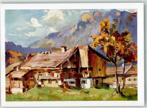 sign. Weindl Karl Motiv in Oberbayern Verlag Heckmair Nr.72 Bauernhaus Künstlerkarte