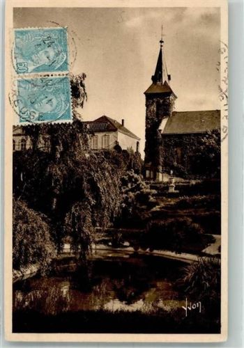 Gueret 1945 Kirche Briefmarke Bildseite