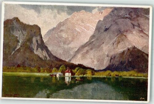 Schönau St. Bartholomä am Königssee Hüttenstempel Alpiner Kunstverlag Eugen Richter Nr. 18