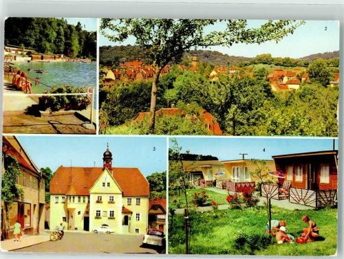 Rastenberg 1980 Schwimmbad Rathaus Pension Bungalow-Siedlung