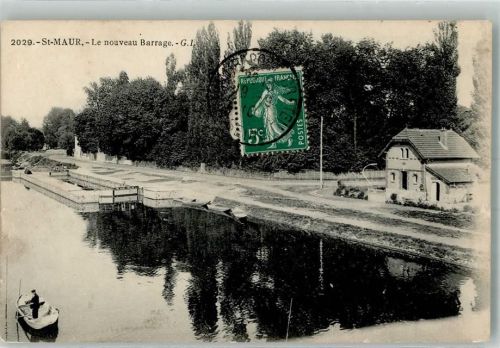 Saint-Maur-des-Fosses 1910 Schleuse Briefmarek bildseite