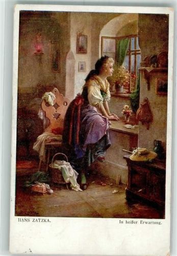 Frau In heißer Erwartung Galerie Wiener Künstler Nr.634