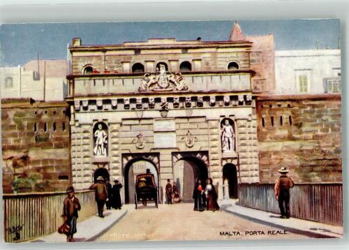 Valletta Oilette Tuck und Sons Nr. 7090 Denkmal Porta Reale