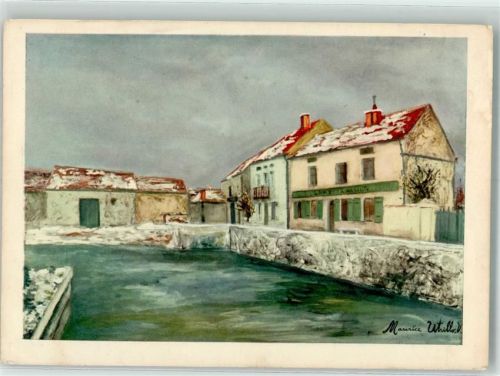 sign. Maurice Utrillo Maison devant un ebreuvoir Drinking-trough
