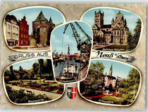 Neuss 1961 Obertor Hafen Rosengarten Qurinius Münster Drususplatz
