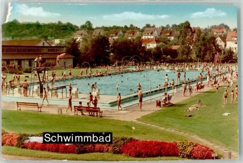Mühlacker Schwimmbad Ort handschriftlich Foto Original aus Archiv eines Ansichtskartenverlags
