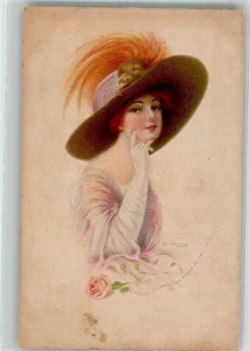 1914 sign. Manning Frederick S. Frau Hutmode The Gibson Art Co.Cin. O.