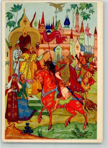 Die geschichte vom goldenen Hahn sign. Kurkin A. Pferde Armee