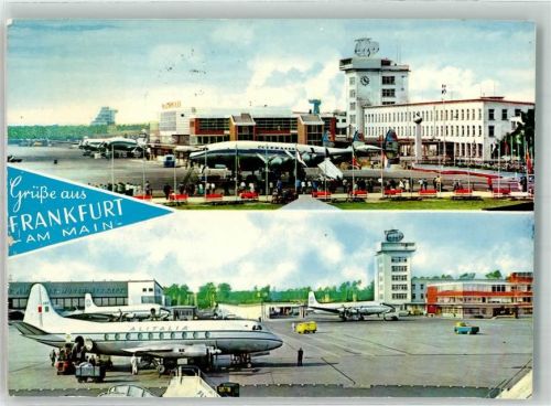 Frankfurt Flugzeuge Lufthansa Alitalia VW Bus Kofferwagen