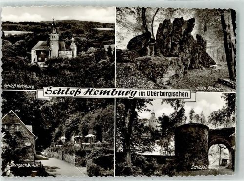 51588 W5223 Nümbrecht Foto AK Schloss Homburg Dicke Steine Burgschenke Schloßeingang