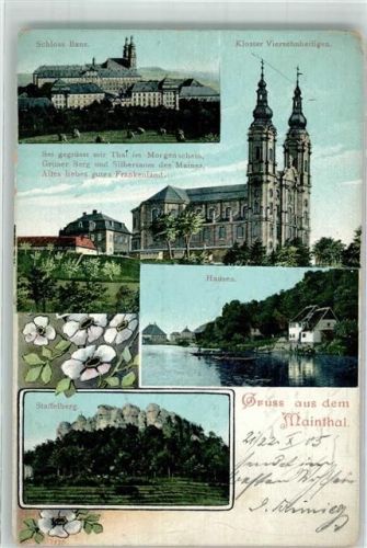 Bad Staffelstein 1903 Kloster Vierzehnheiligen Staffelberg Schloss Banz Hausen Staffelberg