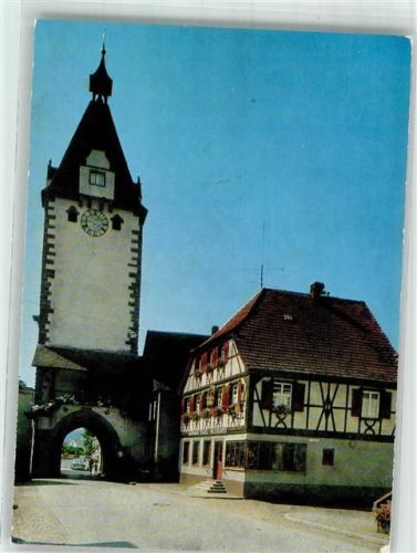Gengenbach Unteres Stadttor und Gasthaus Metzgerei Zum Engel Fotograf Baur
