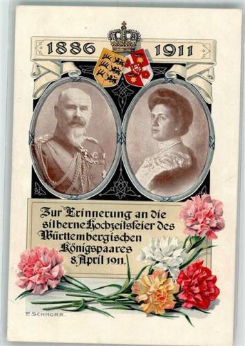 Silberne Hochzeit 1911 Wappen Blumentag