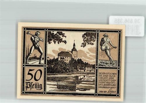 Auma 1921 50 Pfennig Bauer und Schmied Liebfrauenkirche