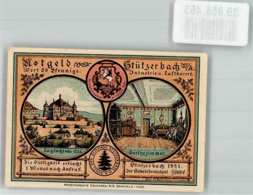 Stützerbach 1921 50 Pfennig Brausejahre