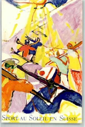 Ski Sport in der Sonne der Schweiz sign. Falk HAns