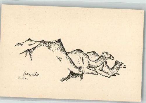 1931 sign. Cherniak,A. Kamele vor dem Zelt
