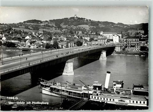 Linz Raddampfer Schönbrunn Ufahr m. Pöstlingberg