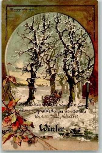 1901 Winter Landschaft Bäume