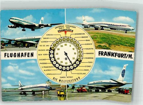 Frankfurt 1964 Weltzeituhr Flugzeuge