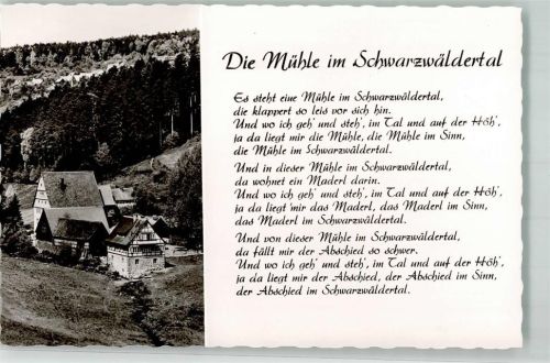 75399 W7267 Kapfenhardt Foto AK Gasthaus Obere Kapfenhardter Mühle Gedicht Die Mühle im Schwarzwälder Tal