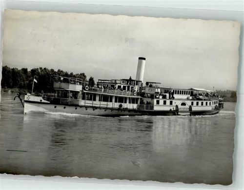 Raddampfer MFS Franz Schubert der Ersten Donau-Dampfschiffahrts-Gesellschaft Bordstempel Binnenschiff Foto AK