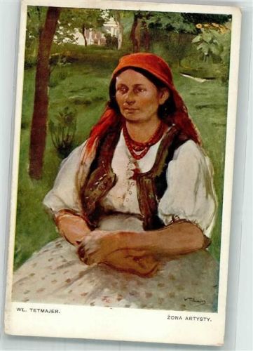 sign. Tetmajer Zona Srtysty Frau in Tracht , Naklad Czerneckiego, Wieliczka Nr. 377