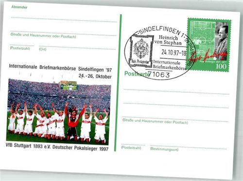 Sindelfingen VFB Stuttgart 1893 Internationale Briefmarkenbörse 97 Sonderstempel