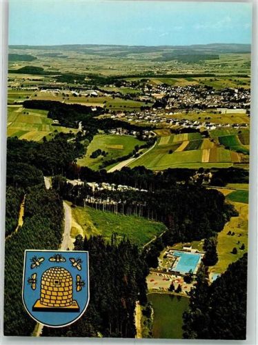 56355 W5428 Nastätten - mit Schwimmbad Campingplatz und Stadtwappen