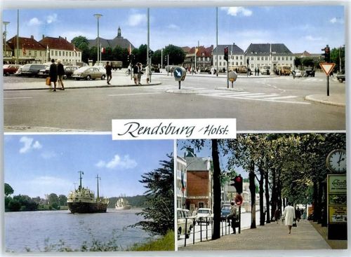 24768 W2370 Rendsburg - AK-Probe-Abzug, Paradeplatz, Nord-Ostsee-Kanal, Schiff, Jungfernstieg