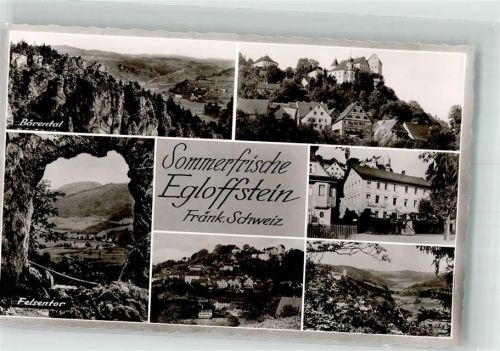 Egloffstein mit Burg Egloffstein und Pfarrkirche St. Bartholomäus Bärental Gasthaus Hotel zur Post Felsentor