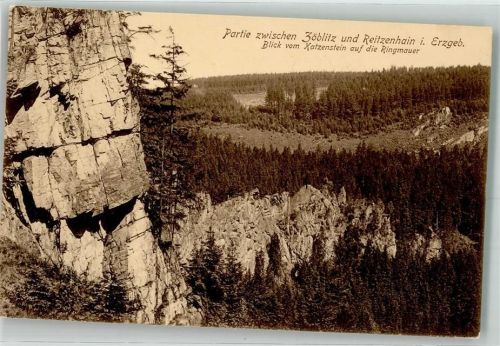 Pobershau 1914 Blick vom Katzenstein auf die Ringmauer